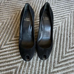 Stuart Weitzman peep toe suede heel, size 6, GUC